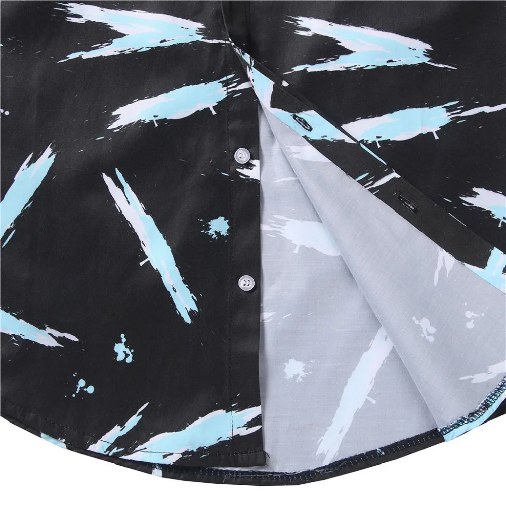2019  men's casual T-shirt button lapels slim plus size sports t-shirt comfortable long-sleeved shirt men luxury 40J6 (4)