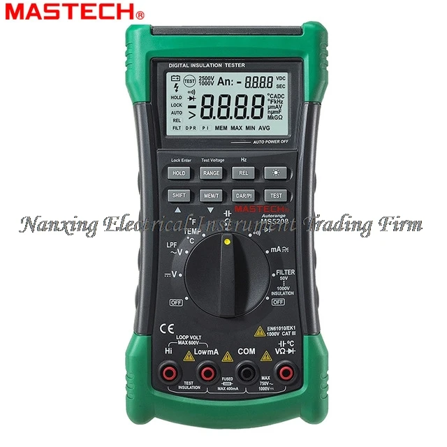 

Mastech 3 in 1 MS5208 Digital Multimeter+Insulation Resistance tester+Megger tester True RMS AC Voltage Current Temperature