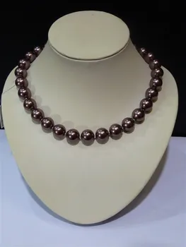 

Champagne South Sea Shell Pearl Necklace 14MM Big Sweater chain Women Gift word 925 jewelry natural Luxury Ms. girl Wedding