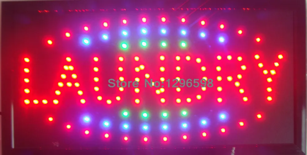 

CHENXI New arriving led laundry open sign custom sign graphics Ultra Bright flashing 10*19 Inch indoor laundry store led sign