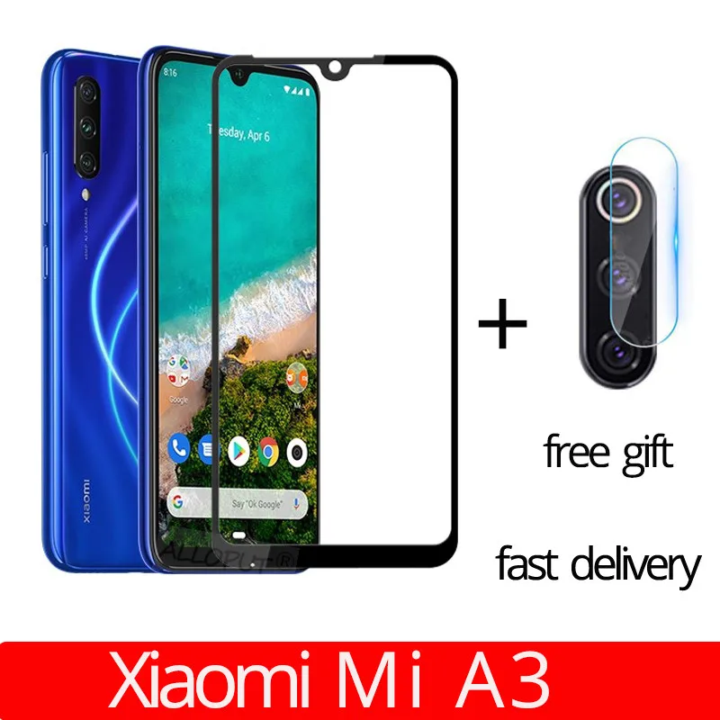 Быстрая 2-в-1 xiaomi mi A3 Камера Стекло xiaomi mi A3 закаленное стекло полный Чехол для xiaomi mi a3 стекло ми а3 xiaomi телефон стекло на ксиоми ми а3 стекло на сяоми ми а3 - Цвет: 2-in-1 Glass Film