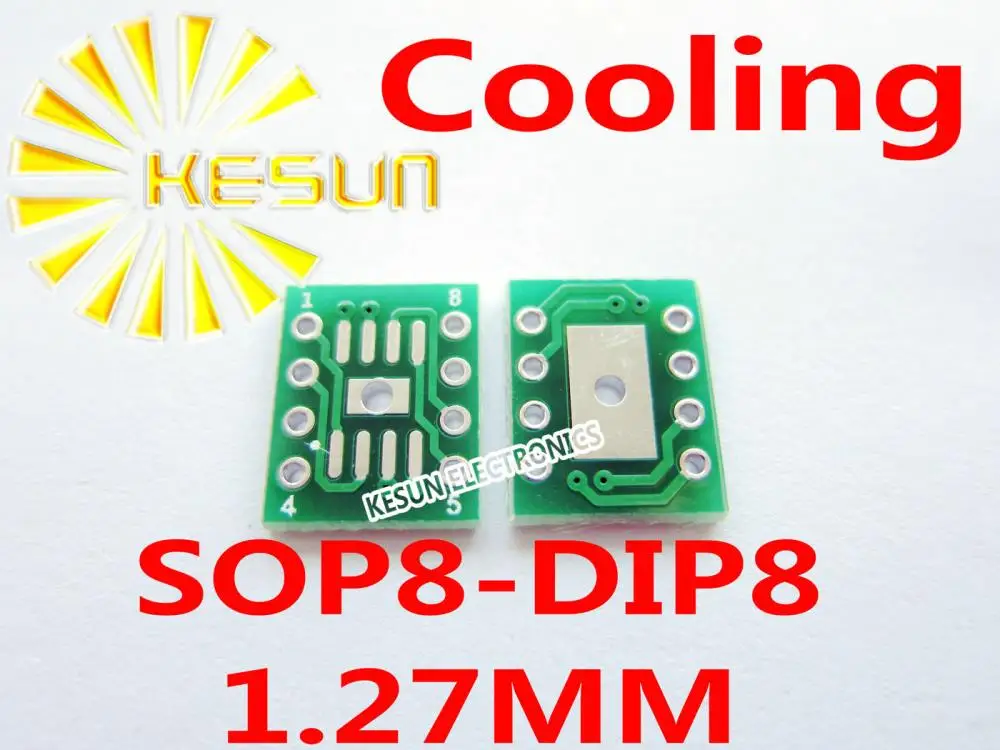 

10PCS SOP8 turn DIP8 with Cooling 1.27MM Pitch IC adapter Socket Adapter plate PCB Connector