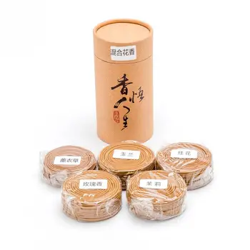 

120 pcs/Box Bathroom Interior Bedroom Toilet Natural Lavender Perfume Aromatherapy Sandalwood Coil Incense Tibetan Incense India