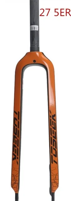TOSEEK ультра-светильник Mtb углеродная вилка 2" /27,5"/2" коническая углеродная вилка для горного велосипеда аксессуар для велосипеда - Цвет: 29er orange