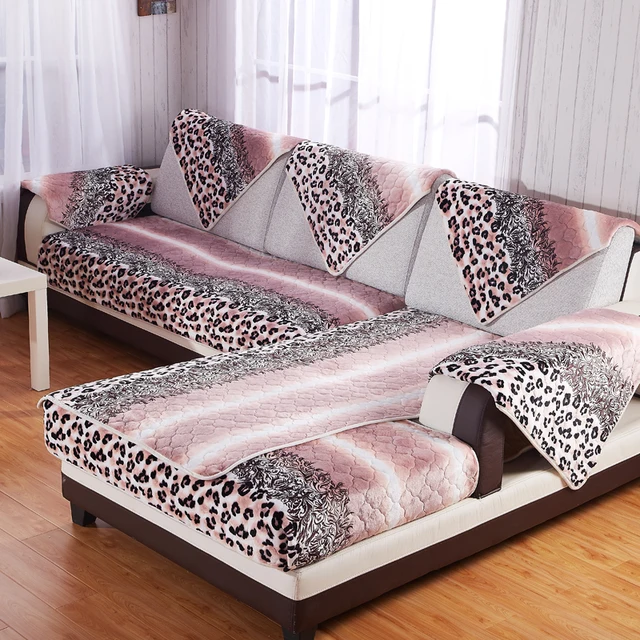 Winter Warm Flannel Sofa Cover Leopard Print Couch Covers Winter Warm Flannel Sofa Cover Leopard Print Couch Covers Backrest Towel Free