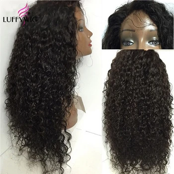 

LUFFYHAIR Curly 13X6 lace Front Human Hair Wigs Pre plucked Mongolian Remy Hair With Baby Hair For Women