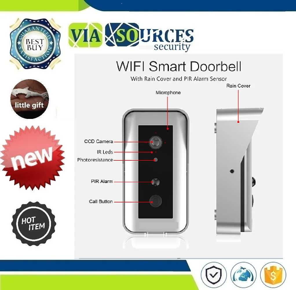 

Battery Powered WIFI Doorbell Camera IP 1080P Outdoor Camera Waterproof Audio Intercom 2MP Wireless Video Doorbell