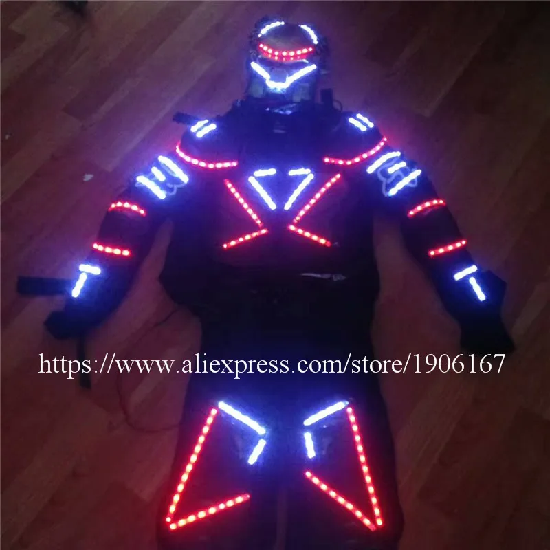 Led Robot Suit Stage Dance Costume Tron Rgb Light Up Stage Suit Outfit