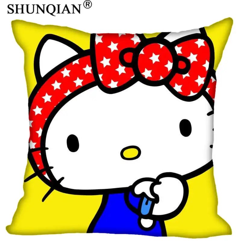 New Arrival hello kitty Square Pillowcases zipper Custom Pillow Case