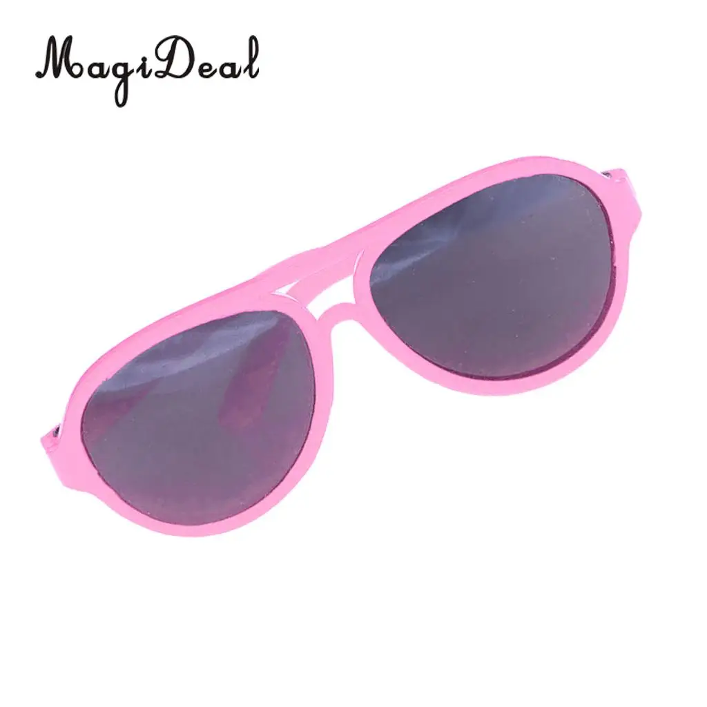 MagiDeal Fashion 1Pair Oval Frame Plastic Summer Glasses Sunglasses for 18 Inch   Dolls Dollhouse Acce Gift 5Colors