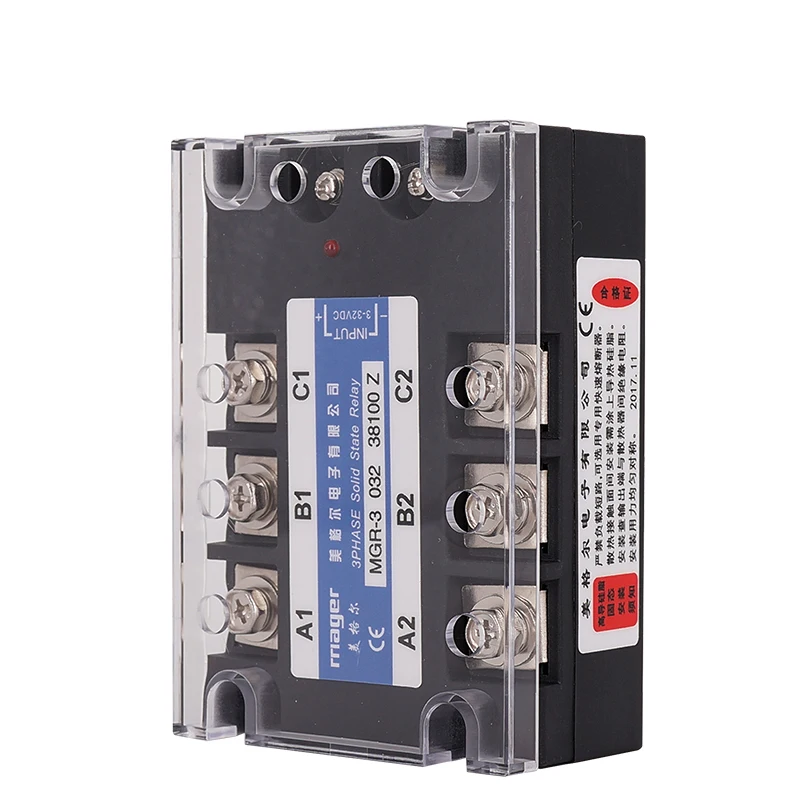 

100A Three Phase Solid State Relay SSR DC control AC (MGR-3 032 38100 Z)Free shipping With protective covers