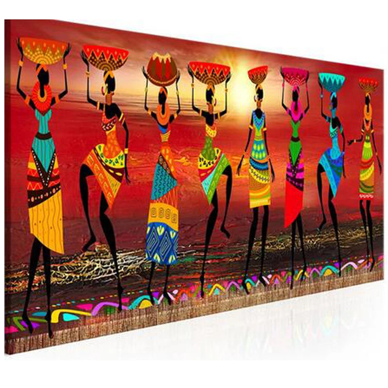 

African Women Dancing 5D Diy Diamond painting rhinestones,cross stitch,hobby mosaic picture embroidery icon JS4180