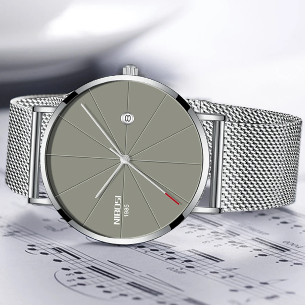 Cena NIBOSI Super zegarek kwarcowy z wąskim paskiem zegarek na co dzień biznes Top marka skórzany analogowy zegarek kwarcowy mężczyźni mody 2019 Relojes Hombre