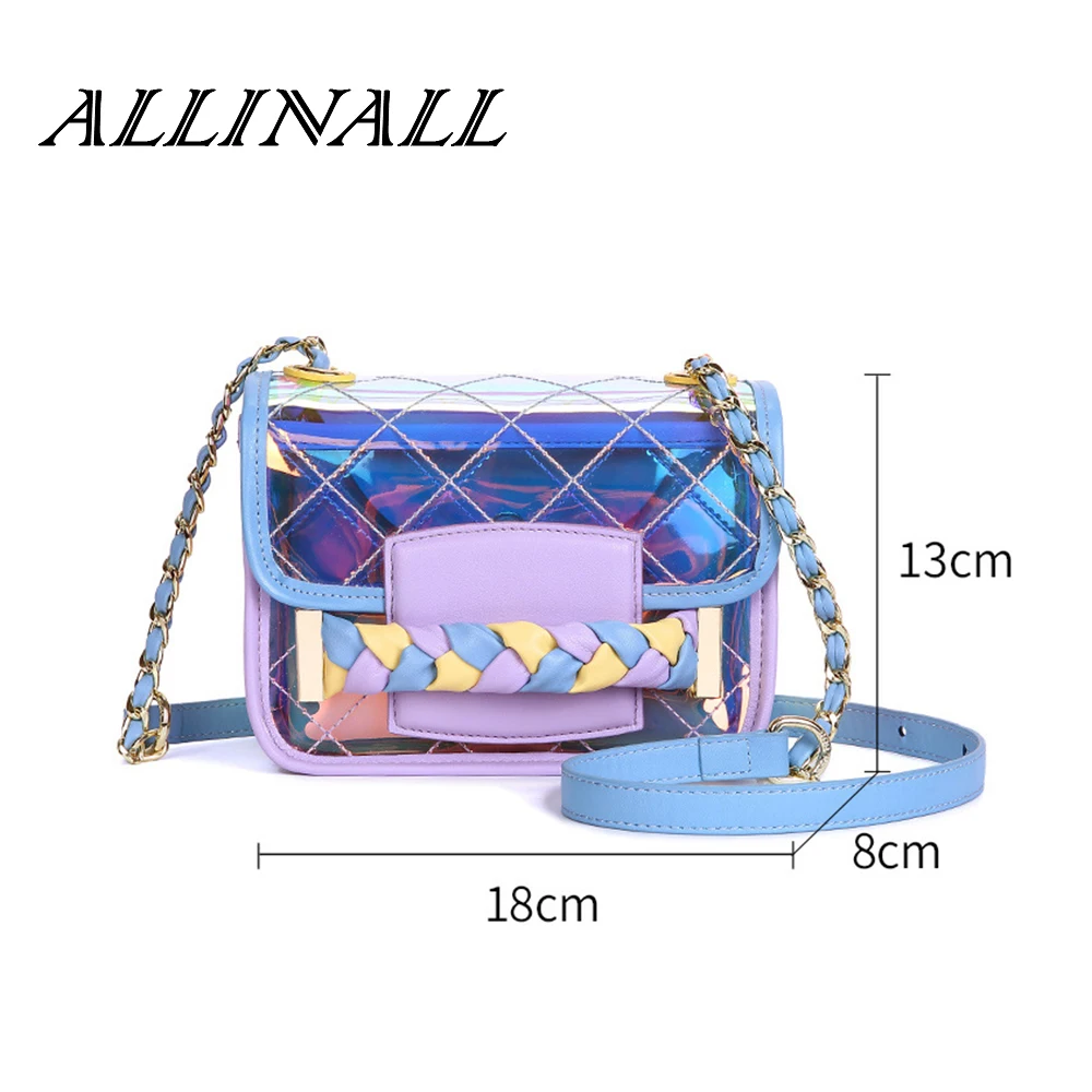 Transpar лазера желе Посланника сумки кожаные на ремне женские crossbody сумка для женщин