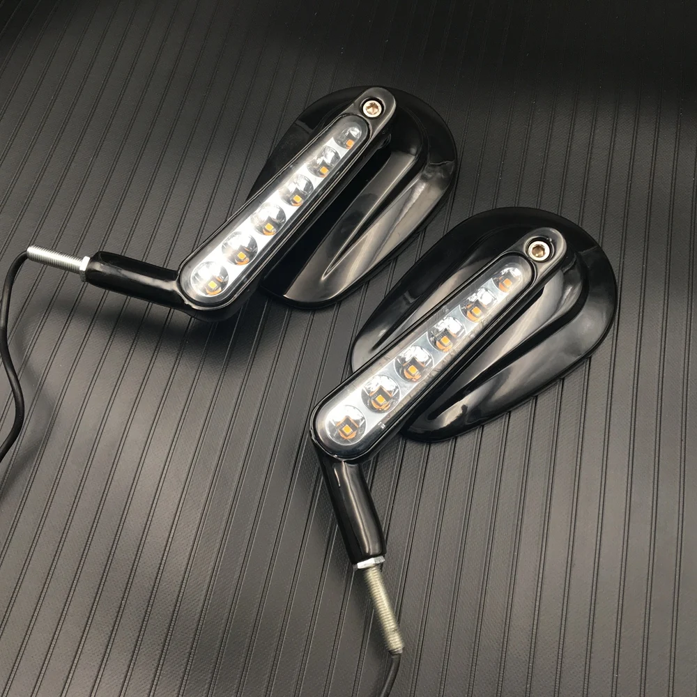 

Black Rear View Mirrors Muscle LED Turn Signals Light case for Harley V-ROD V ROD VRSCF