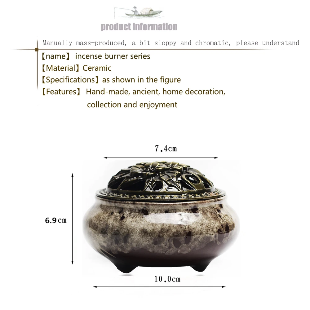 Керамическая курильница, ручная роспись, керамическая Будда, ручная работа, античный ладан, сандаловое дерево, сплав, домашний декор, подарки, 4 часа/2 часа