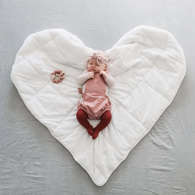 Сердце дети коврики ребенка ползать Одеяло хлопок Chilren мягкий коврик Любовь ковер играть ковер Детская комната украшения коврик