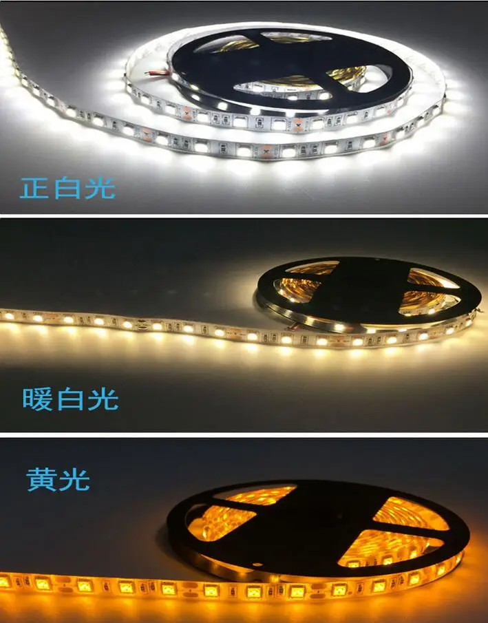 5 м Светодиодные ленты 5050 12 В 60leds/M гибкая светодиодная RGB Светодиодные ленты свет Водонепроницаемый светодиодные ленты Клейкие ленты