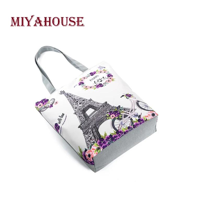 Сумка на плечо Miyahouse Женская парусиновая сумочка тоут с цветочным принтом