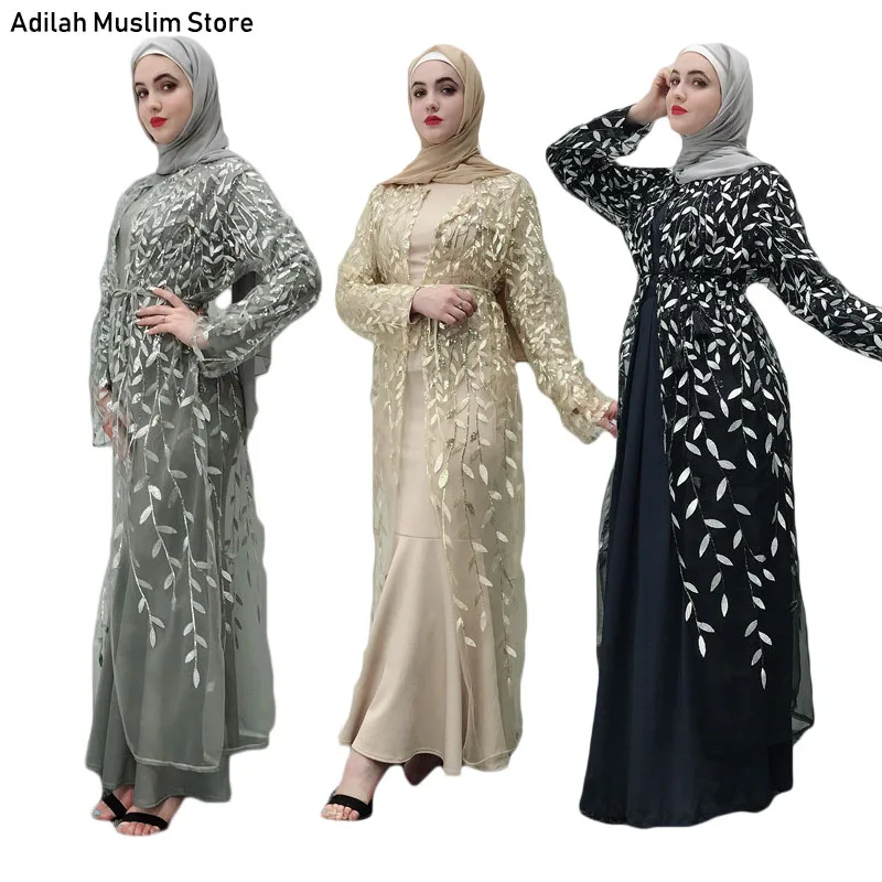 

Women Ramadan Abaya Dubai Turkish Kaftan Turkey Bangladesh Embroidery Muslim Dress Caftan Robe Cardigan Islamic Clothing Hijab