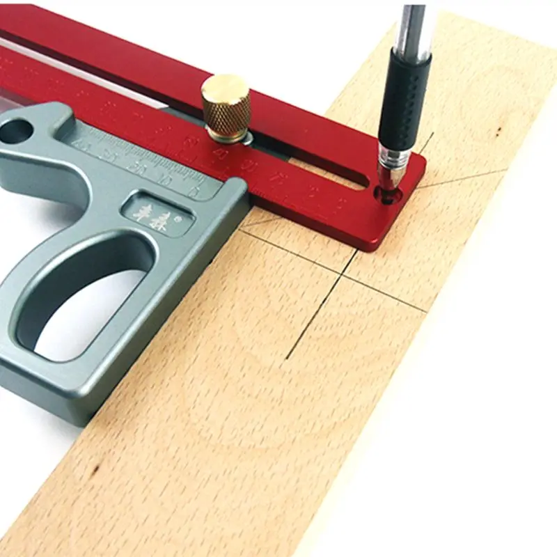 Прецизионный измерительный инструмент для деревообработки, Т-образная линейка, дыромер, алюминиевый скрещенный инструмент