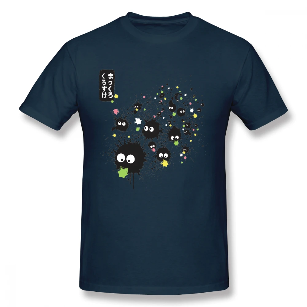 Классическая футболка на заказ Makkuro Kurosuke Ink Tonari no Totoro для мужчин новое поступление - Цвет: Тёмно-синий