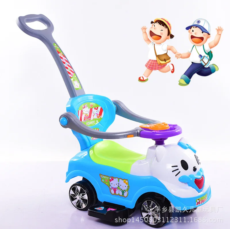 Новая детская машинка с рулем автомобиль с музыкой йо ходунки с толкателем детская коляска скутер от производителя
