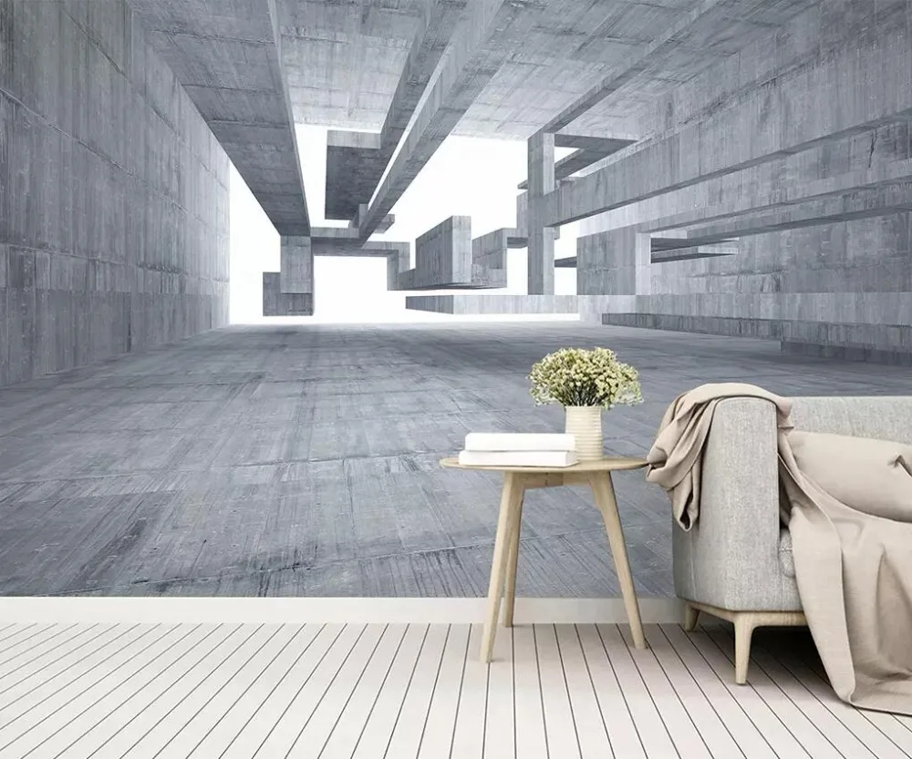 

Custom mural wallpaper 3D Nordic modern minimalist geometric three-dimensional lines bedroom living room background wall