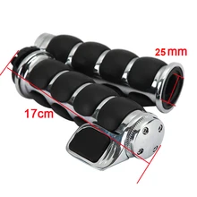 25mm Alça Motocicleta Feita Sob Encomenda Chrome Guiador Apertos De Mão em Alumínio para Chopper Cruiser Sliver Preto