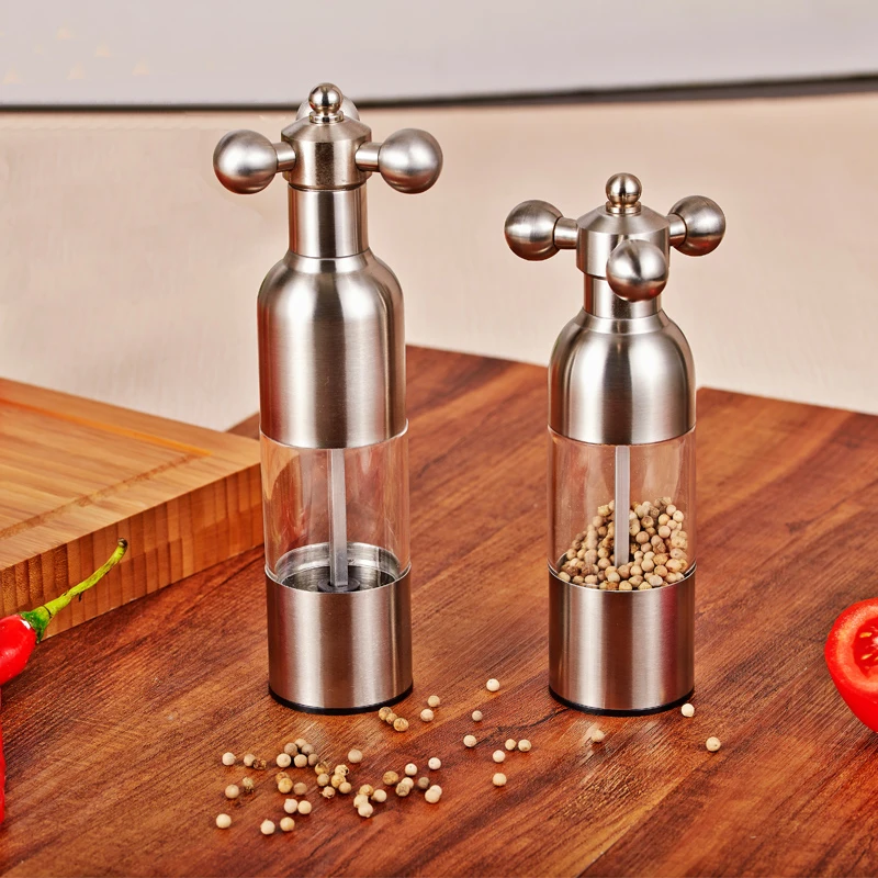 Stainless steel pepper Faucets grinder manual black pepper grinder Salt grinding seasoning bottle