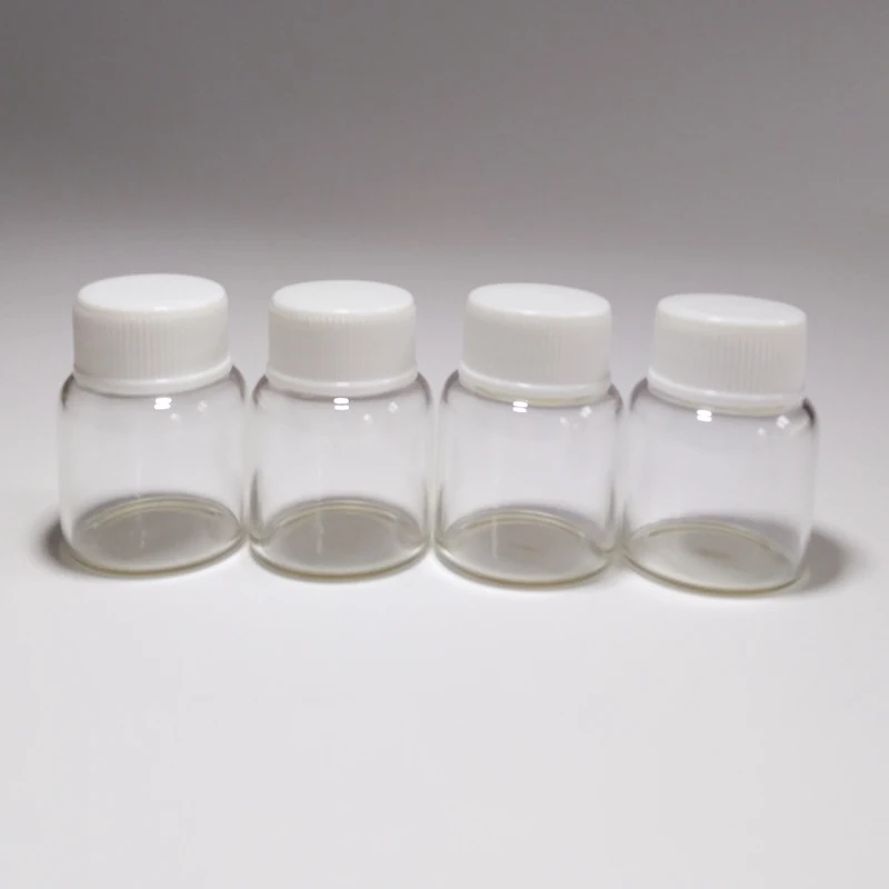 

8ml Small glass bottle with plastic lid Clear White Screw cap glass jar Dry Flower Storage bottle Home crafts 30pcs/lot