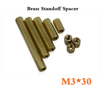 

New Best Promotion 500pcs/lot M3*30mm Hexagonal Net Nut Female Brass Standoff/Spacer Long Lasting High Quality