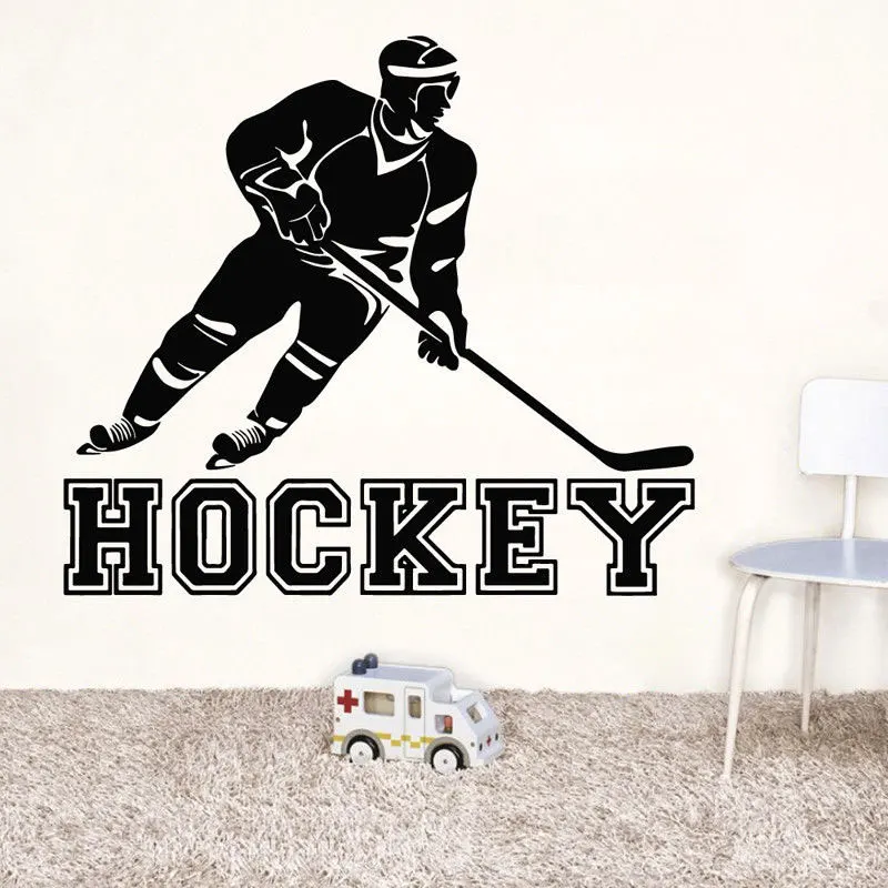

Hockey Player Wall Sticker Vinyl Wall Decal Boy Teen Child Bedroom Activity Room Wall Sticker Decorative Painting 3YD2