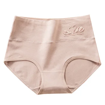 LANGSHA 4Pcs lot High Waist Panties Women Breathable Cotton Underwear Cute Print Seamless Briefs Sexy