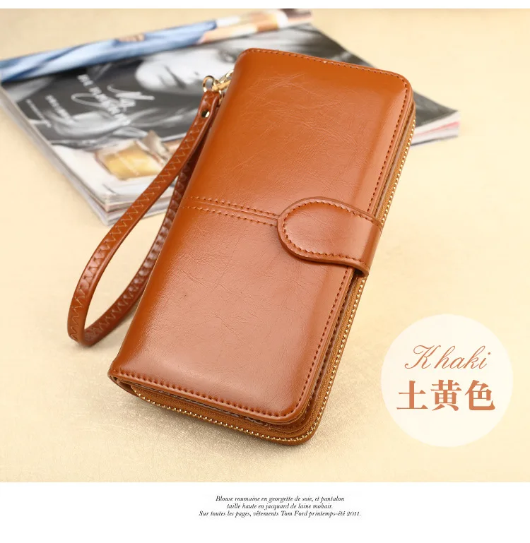 

Many Departments Wristband Long Clutch Wallets for Women Card Holder Cell Phone Pocket Female Wallet