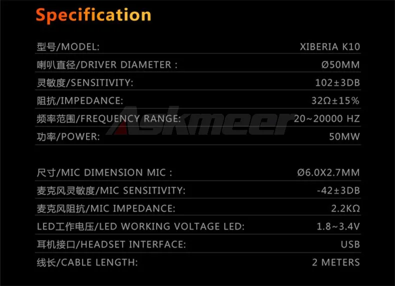 XIBERIA K10 Gaming Headphones casque USB Computer Stereo Heavy Bass Game Headset with Microphone LED Light for PC Gamer (17)
