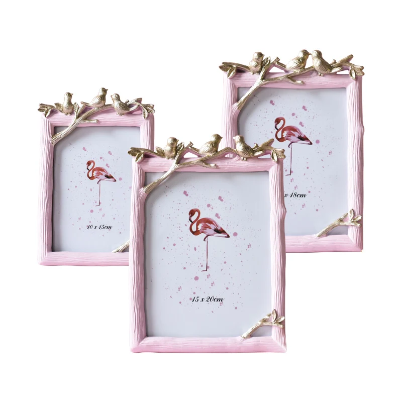 

Retro Resin Tree Bird Photo Frame Creative Desktop Decoration Crafts Rectangle Frame Wedding Gift Home Decoration Ornaments