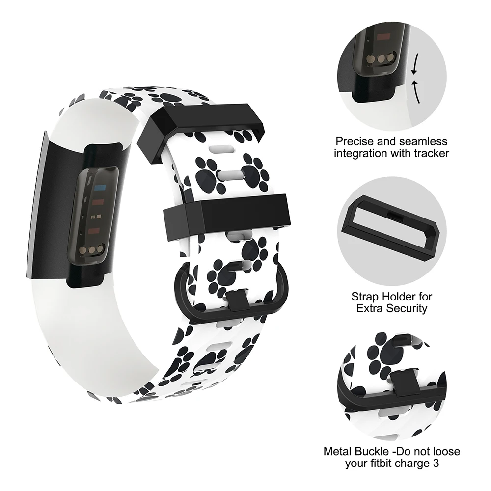 Honecumi Replacement Bands Compatible for Fitbit Charge 3 Fitness Activity Tracker,Charge 3 TPU Smart Watch Strap Bracelet (4)
