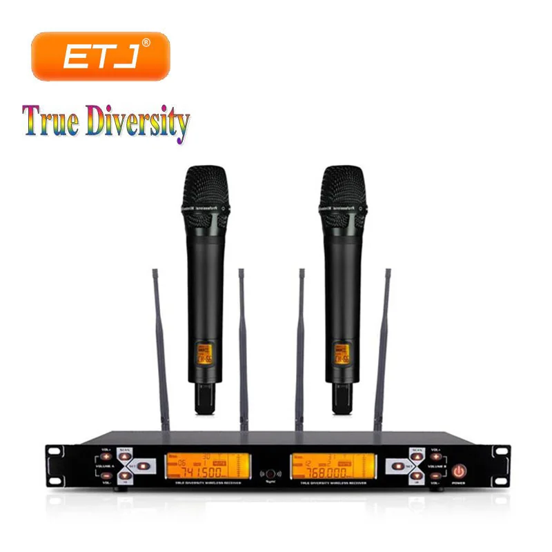 

True Diversity Professional UHF Wireless Microphone 2 Transmitter 4 Receiver Stage Performance Microphone UR1000D