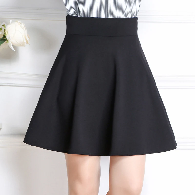 TIGENA Plus Size Mini Shorts Skirts Women 2019 Casual A-line High Waist Pleated Skirt Female School Girl Skater Skirt Black Blue TIGENA Plus Size Mini Shorts Skirts Women 2019 Casual A-line High Waist Pleated Skirt Female School Girl Skater Skirt Black Blue