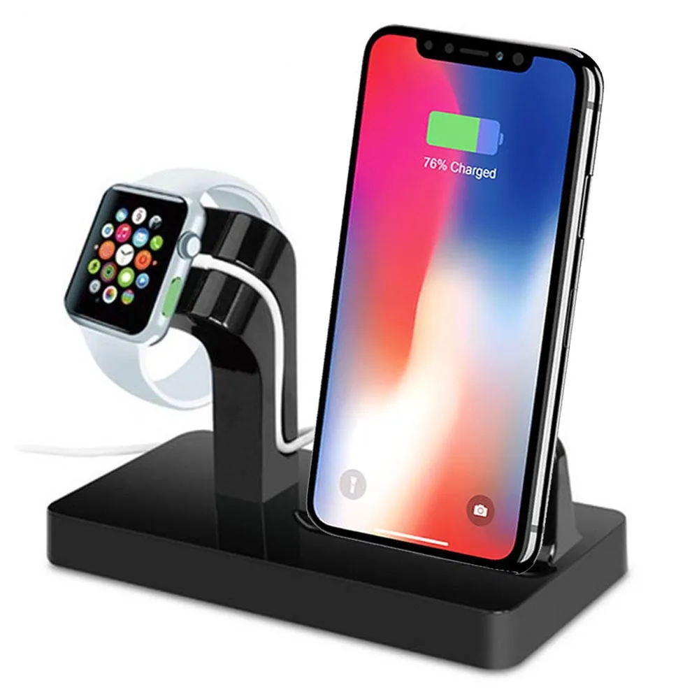 

2 in 1 Charging Dock Station Desktop Cradle Phone Stand Holder for iPhone XS MAX XR 8 7 Plus 6S For Apple Watch Charger Holder