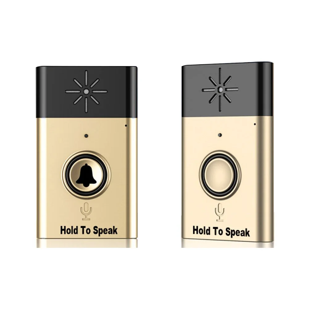 Wireless Doorbell With Speaker Voice Intercom 300M Distance Golden