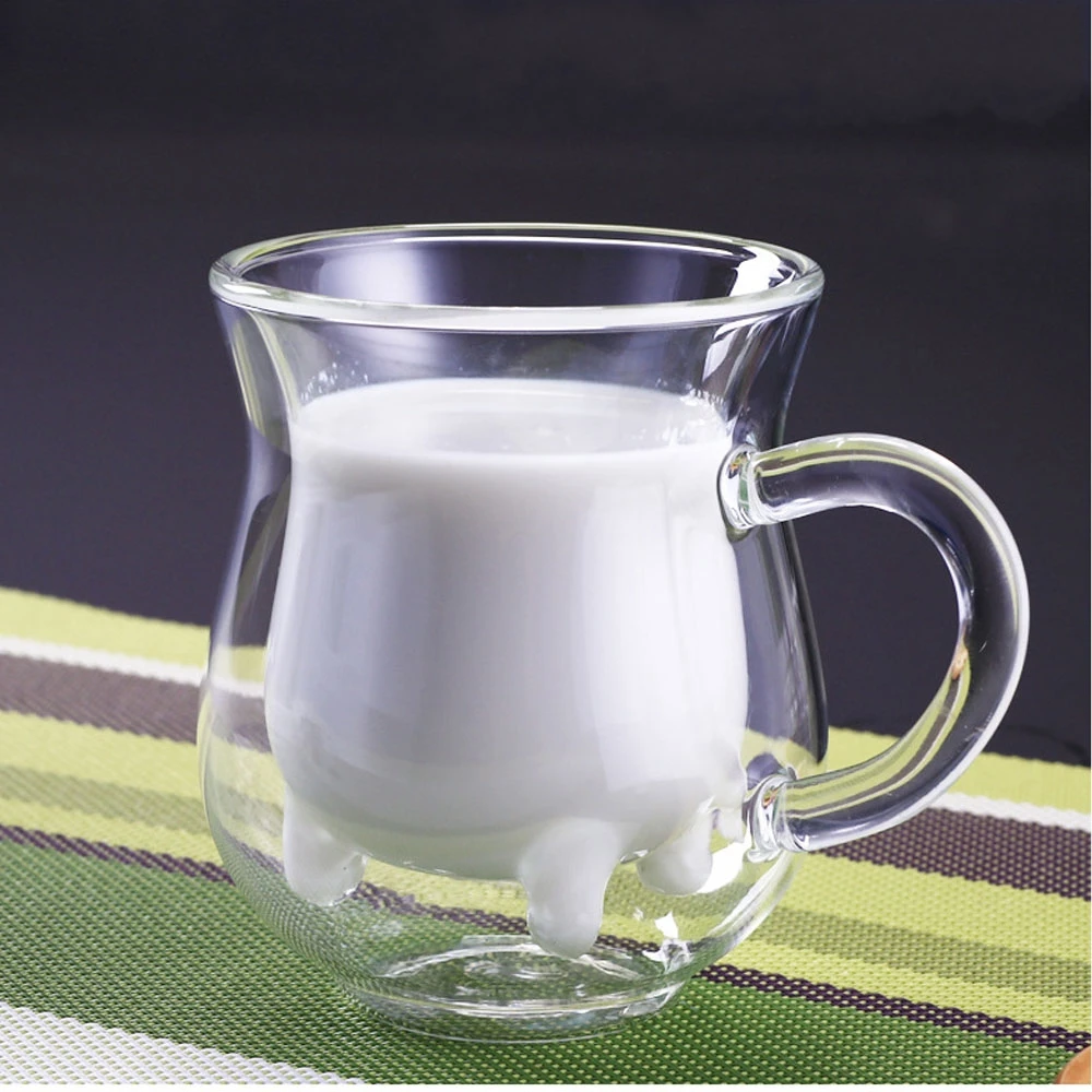 Creative Cow Milk Cup Mug Cute Double Layers Heat-resistant Glass Cups Milk for Kids Drink Water Juice Coffee Container Mugs Creative Cow Milk Cup Mug Cute Double Layers Heat-resistant Glass Cups Milk for Kids Drink Water Juice Coffee Container Mugs