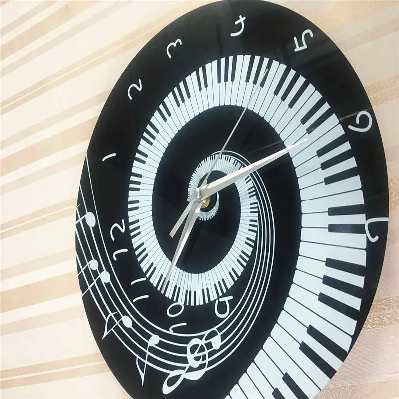 Европа фортепиано шаблон настенные часы акриловые часы Мода натюрморт horloge цифровые часы украшение для дома