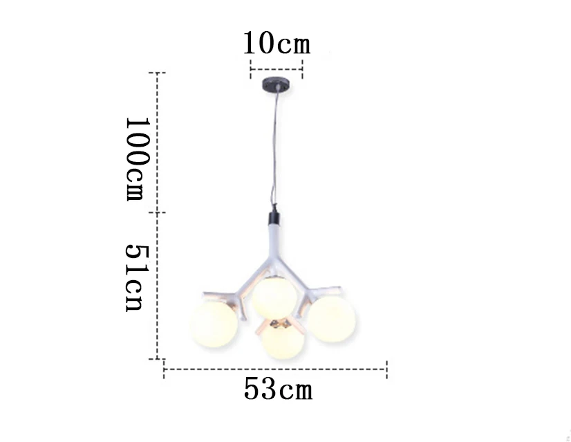 Nordic современный Art Deco мяч привело черный, белый цвет потолка подвесная освещающая люстра лампы для Кухня Гостиная Лофт Спальня
