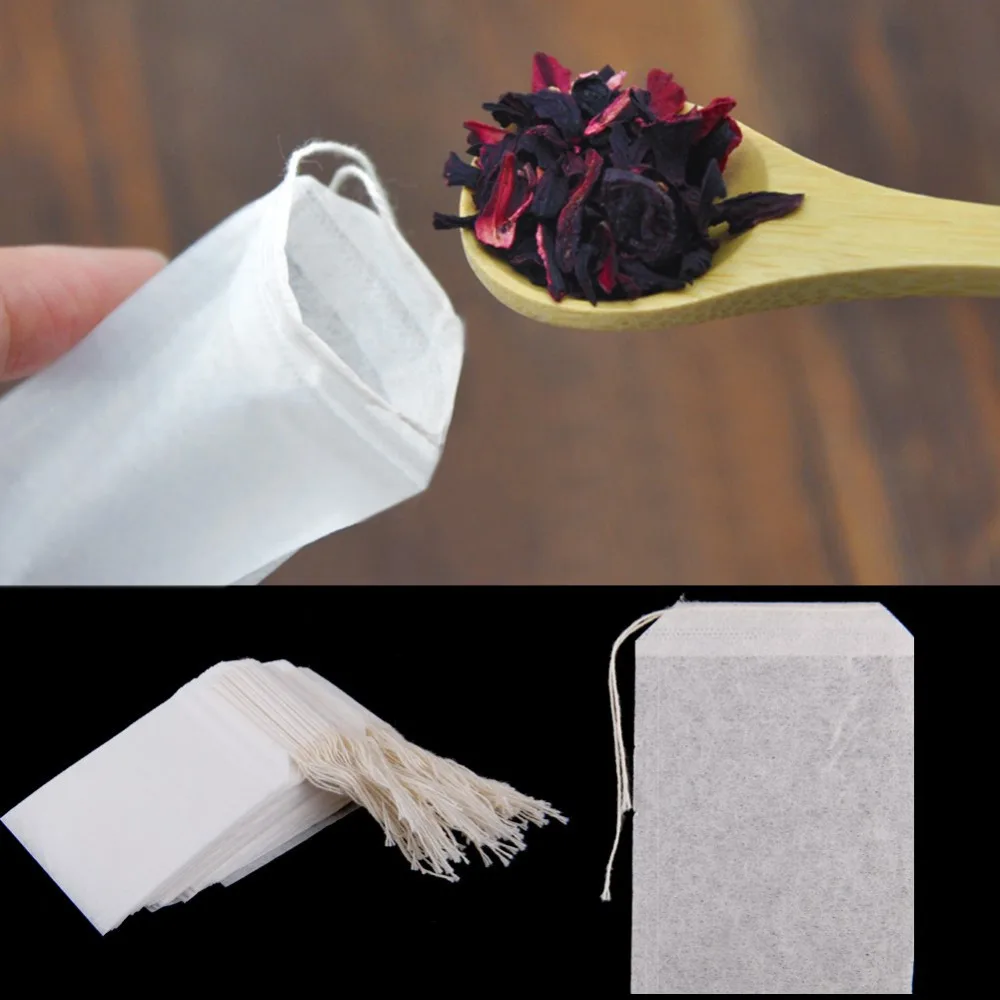 Empty Teabags 100Pcs/Lot Tea Bags String Heal Seal Filter Paper Teabag