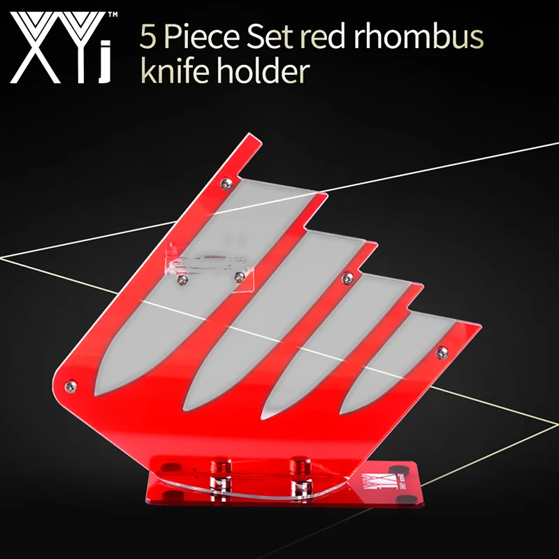 Нож xyj с держателем для кухонных ножей, подставка для хранения, пластиковый красный черный кухонный нож, подставка для керамических кухонных ножей, инструменты - Цвет: 5 Big-Red
