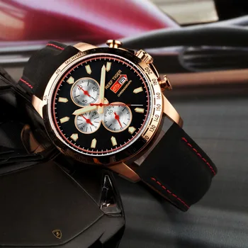 

Reef Tiger Brand Mens Watches Waterproof Sport Chornograph Quartz Luxury Leather Luminous Watch Men Sport reloj hombre RGA3029
