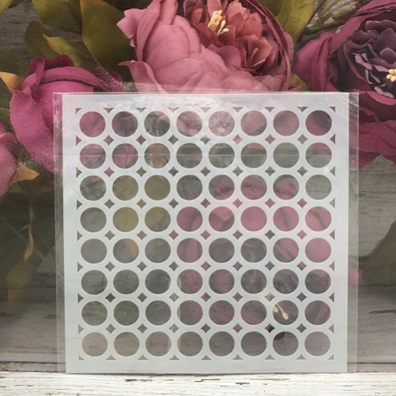

1Pcs 5*5" Circle Matrix DIY Layering Stencils Wall Painting Scrapbook Coloring Embossing Album Decorative Paper Card Template