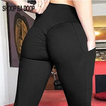 TIMCANPY Yoga Pants Women Tights Active Wear Sports Fitness Leggings Solid Push Up High Waist Mobile Phone Pocket Jogging